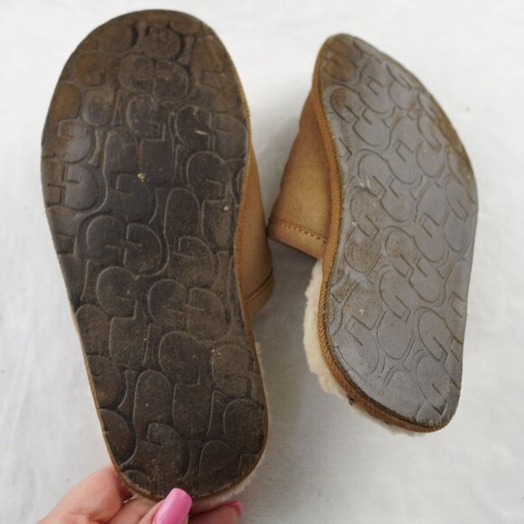UGG Australia Scuffette‎ Suede Shearling Slippers Chestnut Womens 5 - Picture 4 of 8